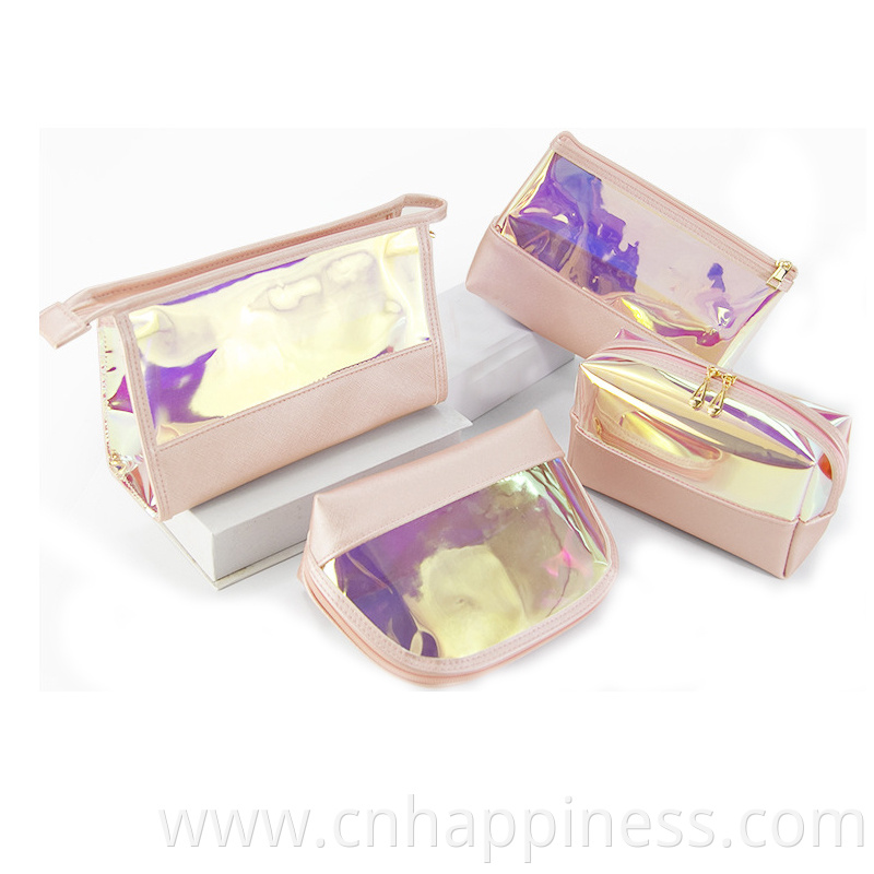 2022 Custom Logo Travel Beach Trendy Women Clear Transparent Cosmetic Makeup Bags Kit Portable Hanging Toiletry Pouch Bag Men